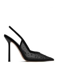 Eva Minge Szpilki EO-MAE-LT1677-27 Czarny. Czarne szpilki damskie Eva Minge, bez wzorów, z materiału, bez obcasa, na szpilce, bez zapięcia. Za 429.99 zł.
