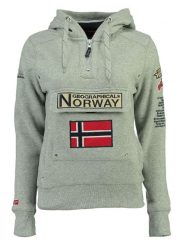 Geographical Norway Bluza "Gymclass" w kolorze szarym rozmiar: L. Szare bluzy damskie Geographical Norway, l, z aplikacjami, z kapturem. Za 145.26 zł.