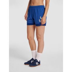 Szorty damskie Hummel Lead. Niebieskie spodenki sportowe damskie Hummel, na wiosnę, s, bez wzorów, z materiału, z standardowym stanem, do piłki nożnej. Za 119.00 zł.