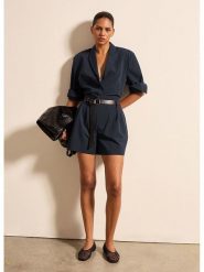 STEFANEL Szorty w kolorze granatowym rozmiar: 44. Niebieskie szorty damskie Stefanel, bez wzorów, z tkaniny. Za 130.99 zł.