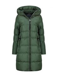 Canadian Peak Płaszcz zimowy "Aprileak" w kolorze ciemnozielonym rozmiar: XXL. Zielone płaszcze damskie Canadian Peak, na zimę, xxl, bez wzorów, z puchu, bez kaptura. Za 244.22 zł.