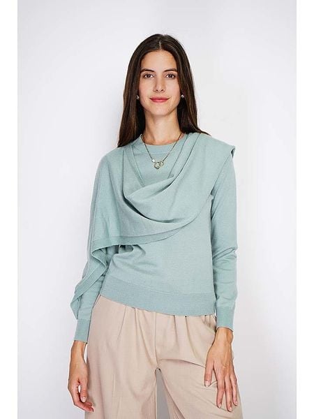 William de Faye Sweter w kolorze turkusowym rozmiar: 40. Niebieskie swetry klasyczne damskie William de Faye, z kaszmiru, bez kołnierzyka. Za 130.99 zł.