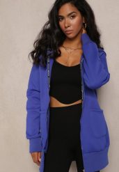 Granatowa Rozsuwana Bluza z Kapturem Malunani. Niebieskie bluzy damskie Renee, s, bez wzorów, z kapturem. Za 49.99 zł.