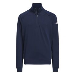 Bluza 1/4-Zip Layer. Niebieskie bluzy damskie Adidas, bez wzorów, z materiału, bez kaptura. Za 229.00 zł.