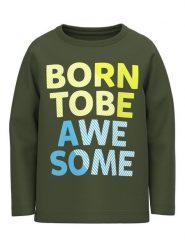 NAME IT Bluzka 13218853 Zielony Loose Fit. Zielone t-shirty i koszulki chłopięce Name it, bez wzorów, z bawełny, bez kołnierzyka, bez ramiączek. Za 54.99 zł.