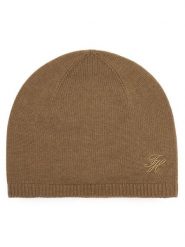 Tommy Hilfiger Czapka Script AW0AW19105 Brązowy jasny. Brązowe czapki damskie Tommy Hilfiger, na zimę, bez wzorów, z bawełny. Za 249.99 zł.