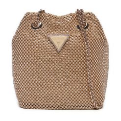 Torebka Guess. Żółte torebki wieczorowe damskie Guess, z aplikacjami, bez dodatków. Za 499.99 zł.