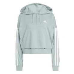 Bluza damska z zamkiem 1/4 z kapturem zapinana na zamek błyskawiczny adidas Esse. Zielone bluzy damskie Adidas, xs, bez wzorów, z materiału, z kapturem. Za 323.50 zł.