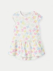 NAME IT Sukienka codzienna Vigga 13215107 Kolorowy Regular Fit. Sukienki dziewczęce Name it, bez wzorów, z bawełny, bez ramiączek, proste. Za 39.99 zł.
