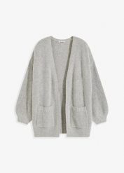 Kardigan oversize. Czarne kardigany damskie bonprix, bez wzorów. Za 102.99 zł.