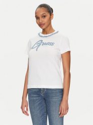 Guess T-Shirt W5GI03 I3Z14 Biały Regular Fit. Białe t-shirty damskie Guess, l, z aplikacjami, z bawełny, bez kołnierzyka. Za 129.99 zł.