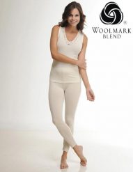 Damskie Legginsy Termoaktywne z Wełny Merino Warstwa Bazowa Woolona. Białe legginsy damskie WOOLONA, l, bez wzorów, z materiału. Za 171.00 zł.