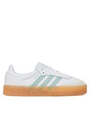 Adidas Sneakersy Sambae JP5609 Biały. Białe obuwie sportowe damskie Adidas, ze skóry, bez zapięcia. Za 399.99 zł.
