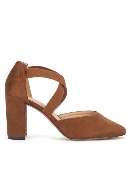 Clara Barson Czółenka WYL3755-1 Brązowy. Brązowe czółenka damskie Clara Barson, bez wzorów, z materiału, bez obcasa. Za 119.99 zł.