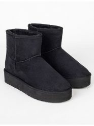 ISLAND BOOT Botki zimowe "Stela" w kolorze czarnym rozmiar: 39. Czarne botki damskie Island Boot, na zimę, bez obcasa, bez zapięcia. Za 166.88 zł.