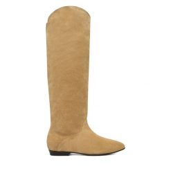 Kozaki Badura. Brązowe kozaki damskie Badura, bez obcasa, na płaskiej podeszwie, bez zapięcia. Za 579.99 zł.