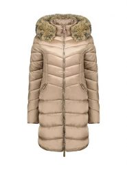 Canadian Peak Płaszcz zimowy "Bololitaeak" w kolorze beżowym rozmiar: L. Brązowe płaszcze damskie Canadian Peak, na zimę, l, bez wzorów, z puchu, bez kaptura. Za 283.48 zł.