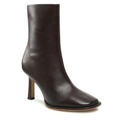 Botki GINO ROSSI. Brązowe botki damskie Gino Rossi, bez obcasa, na szpilce, bez zapięcia. Za 268.99 zł.