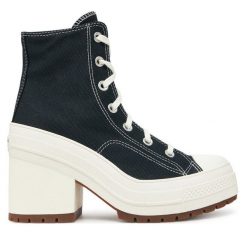 Trzewiki Converse. Czarne botki damskie Converse, bez obcasa, na słupku, bez zapięcia. Za 519.99 zł.