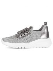 Gabor Skórzane sneakersy w kolorze srebrno-szarym rozmiar: 37,5. Szare obuwie sportowe damskie Gabor, bez zapięcia. Za 176.08 zł.