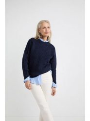 Josephine & Co Sweter "Aniek" w kolorze granatowym rozmiar: XL. Niebieskie swetry klasyczne damskie Josephine & Co, xl, bez kołnierzyka. Za 227.31 zł.
