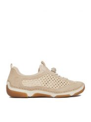 Rieker Półbuty CEO-55960-60 Beżowy. Brązowe półbuty damskie Rieker, bez wzorów, ze skóry, bez obcasa, na płaskiej podeszwie, bez zapięcia. Za 359.99 zł.