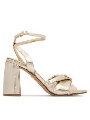 Steve Madden Sandały 11005662 Złoty. Żółte sandały damskie Steve Madden, bez wzorów, ze skóry, bez obcasa, na słupku, bez zapięcia. Za 519.99 zł.