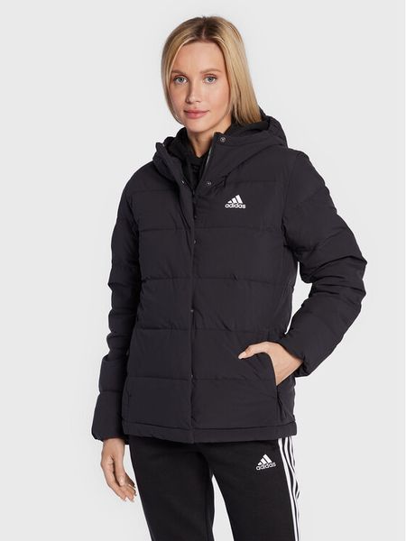 Adidas Kurtka puchowa Helionic HG8747 Czarny Regular Fit. Czarne kurtki damskie Adidas, xs, bez wzorów, z puchu, bez kaptura. Za 549.99 zł.