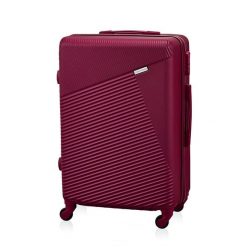 Walizka podróżna BETLEWSKI BWA-053 M bordowa. Czerwone walizki Betlewski, bez wzorów, z materiału. Za 229.99 zł.