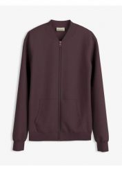 Bluza rozpinana z materiału scuba. Czerwone bluzy damskie bonprix, bez wzorów, bez kaptura. Za 107.99 zł.