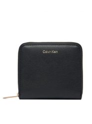Calvin Klein Portfel Foil Logo Medium Zip Around LV04F1120G Czarny. Czarne portfele damskie Calvin Klein, bez wzorów, ze skóry. Za 249.99 zł.