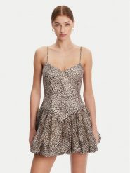 BARDOT Sukienka koktajlowa 59794DB1 Brązowy Regular Fit. Brązowe sukienki damskie Bardot, bez wzorów, z syntetyku, wizytowe, bez ramiączek. Za 269.99 zł.