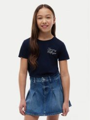 Tommy Hilfiger T-Shirt KG0KG09454 Granatowy Regular Fit. Niebieskie koszulki i t-shirty dziewczęce Tommy Hilfiger, bez wzorów, z bawełny, bez kołnierzyka, bez ramiączek. Za 109.99 zł.