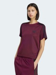 Adidas Koszulka w kolorze bordowym rozmiar: XS. Czerwone bluzki damskie Adidas, xs, bez wzorów, bez kołnierzyka, bez ramiączek. Za 109.95 zł.