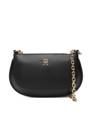 Tommy Hilfiger Torebka Th Glam Mini Chain Crossover AW0AW18142 Czarny. Czarne listonoszki damskie Tommy Hilfiger, bez wzorów, ze skóry, bez dodatków. Za 529.99 zł.
