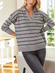 Milan Kiss Sweter w kolorze szarym rozmiar: M. Szare swetry klasyczne damskie Milan Kiss, m, bez kołnierzyka. Za 152.99 zł.