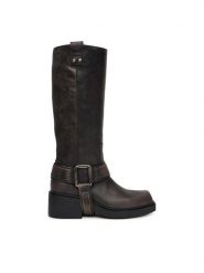 Vic Matié Kozaki 1F2354D HF06F050150 Szary. Szare kozaki damskie Vic Matié, ze skóry, bez obcasa, na słupku, bez zapięcia. Za 2,509.00 zł.
