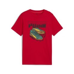 Młodzieżowa koszulka z grafiką sneakersów PUMA For All Time Red. Czerwona bluzki damskie Puma, m, bez wzorów, młodzieżowe, bez kołnierzyka, bez ramiączek. Za 99.00 zł.