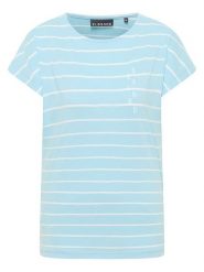 ELBSAND Koszulka "Selma" w kolorze błękitno-białym rozmiar: S. Niebieskie bluzki damskie ELBSAND, s, bez wzorów, bez kołnierzyka, bez ramiączek. Za 95.92 zł.