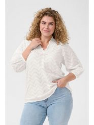 KAFFE curve Bluzka w kolorze białym rozmiar: 44. Białe bluzki damskie KAFFE curve, bez wzorów, z bawełny, bez kołnierzyka, bez ramiączek. Za 78.99 zł.