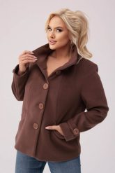 Jesinny płaszcz Brązowa Melodia OVERSIZE PLUS SIZE XXL JESIEŃ. Brązowe płaszcze damskie Moda Size Plus Iwanek, na jesień, l, bez wzorów, z tkaniny, bez kaptura. Za 469.90 zł.