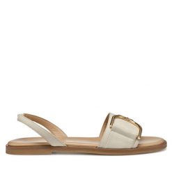 Sandały Geox. Brązowe sandały damskie Geox, bez wzorów, bez obcasa, na płaskiej podeszwie, bez zapięcia. Za 339.99 zł.