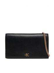 Calvin Klein Torebka Ck Wallet On Chain LV04F3319G Czarny. Czarne torebki wieczorowe damskie Calvin Klein, bez wzorów, ze skóry, bez dodatków. Za 409.99 zł.