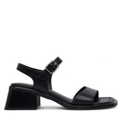 Sandały Vagabond Shoemakers. Czarne sandały damskie Vagabond Shoemakers, bez wzorów, bez obcasa, na słupku, bez zapięcia. Za 479.99 zł.