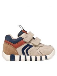 Geox Sneakersy B Iupidoo Boy B3555D 05422 C6181 Beżowy. Brązowe buty sportowe chłopięce Geox, ze skóry, bez zapięcia. Za 269.99 zł.