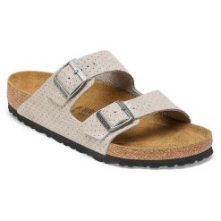Klapki unisex Birkenstock Arizona Stone Coin. Szare klapki damskie Birkenstock, bez wzorów, z materiału, bez obcasa, bez zapięcia. Za 610.85 zł.