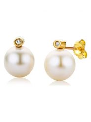 Diamant Exquis Złote kolczyki-wkrętki z diamentami rozmiar: onesize. Żółte kolczyki damskie Diamant Exquis, z diamentem, złote. Za 2,166.99 zł.