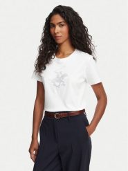 Beverly Hills Polo Club T-Shirt L1608-HR Biały Regular Fit. Białe t-shirty damskie Beverly Hills Polo Club, l, bez wzorów, z bawełny, bez kołnierzyka. Za 169.99 zł.