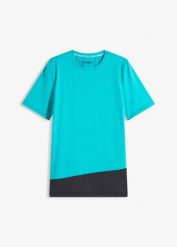 T-shirt sportowy o strukturalnym wyglądzie. Zielone koszulki sportowe damskie bonprix, bez wzorów, bez ramiączek. Za 67.99 zł.
