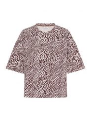 SAINT TROPEZ Bluzka w kolorze kremowo-bordowym rozmiar: M. Brązowe bluzki damskie Saint Tropez, m, bez wzorów, bez kołnierzyka, bez ramiączek. Za 126.99 zł.